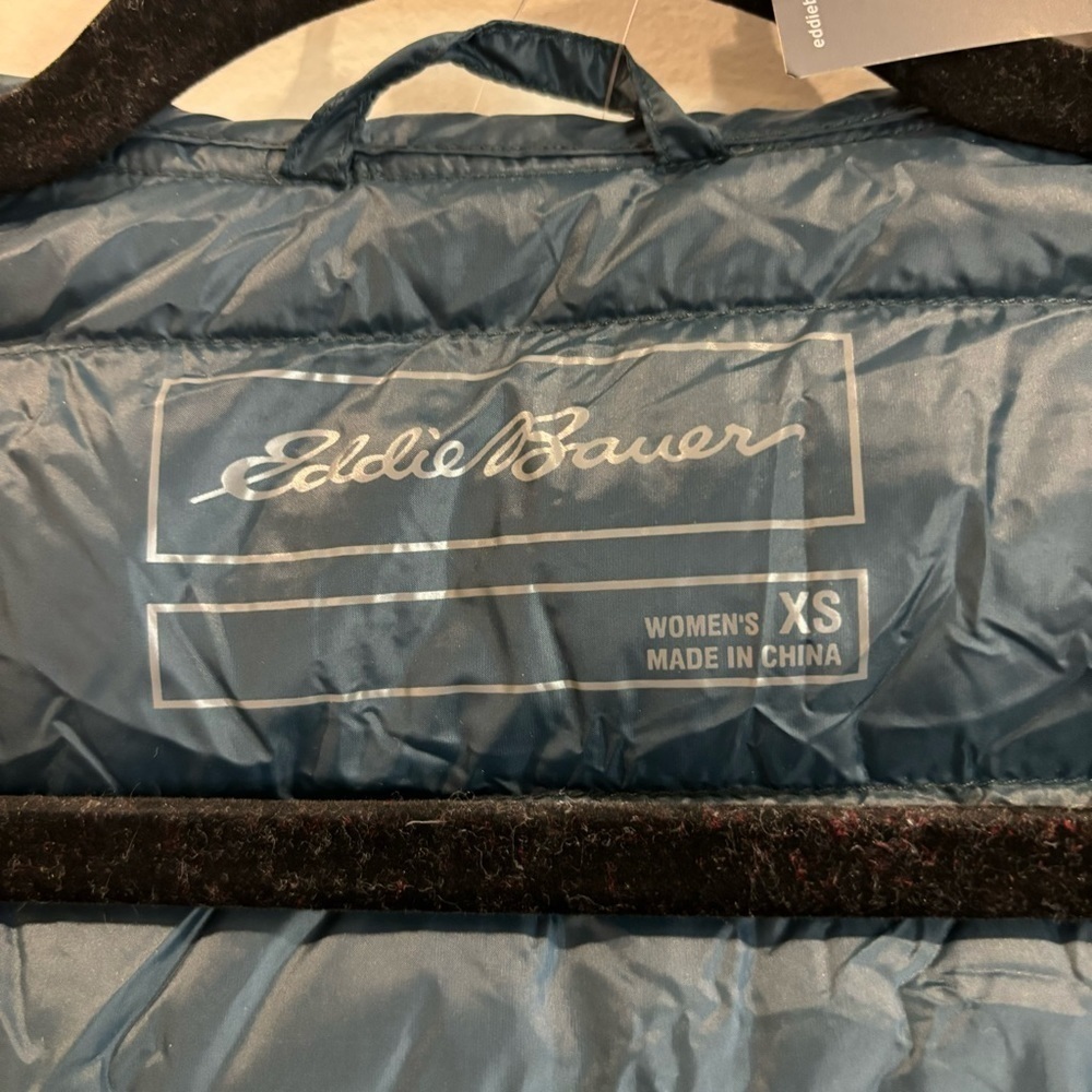 EDDIE BAUER Sz XS CirrusLite Grey Goose Down Slim Puffer Coat Hooded Parka NEW - Picture 10 of 15